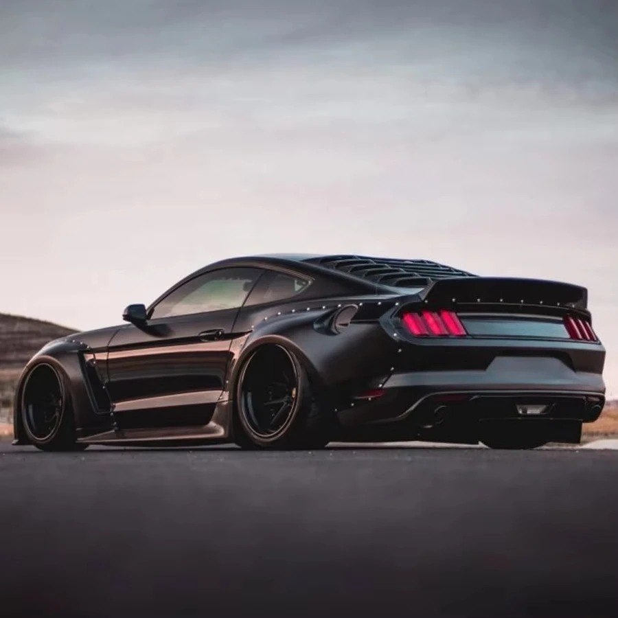 For Mustang Wide Body Kit with Front Rear Fenders Flares Side Skirts Spoiler Front Lip